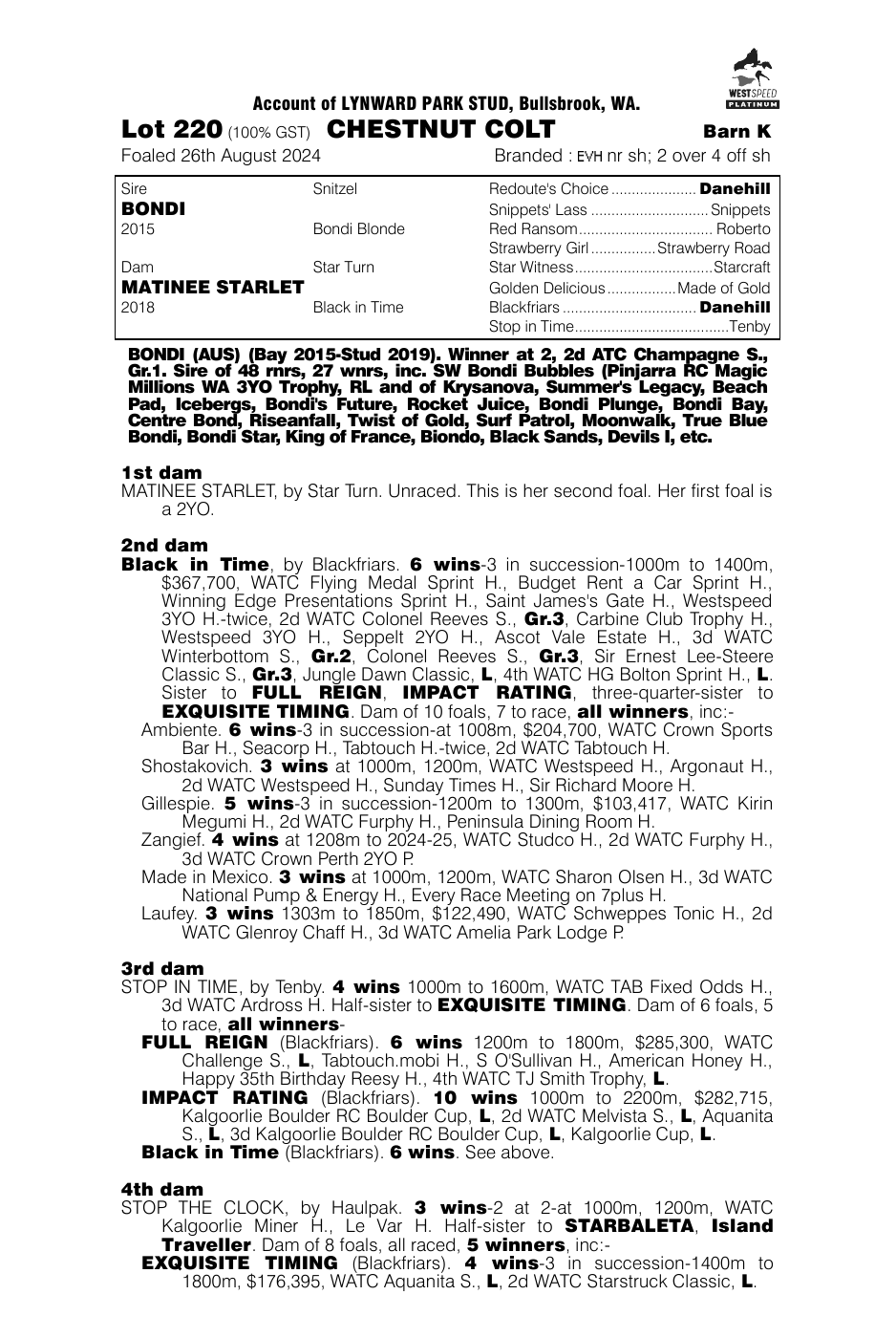 Pedigree - Lot 220