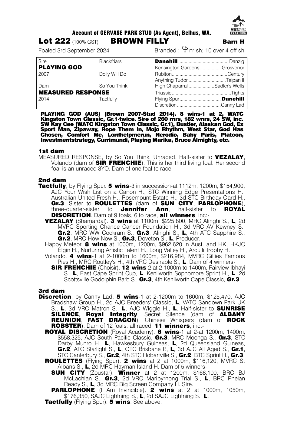 Pedigree - Lot 222