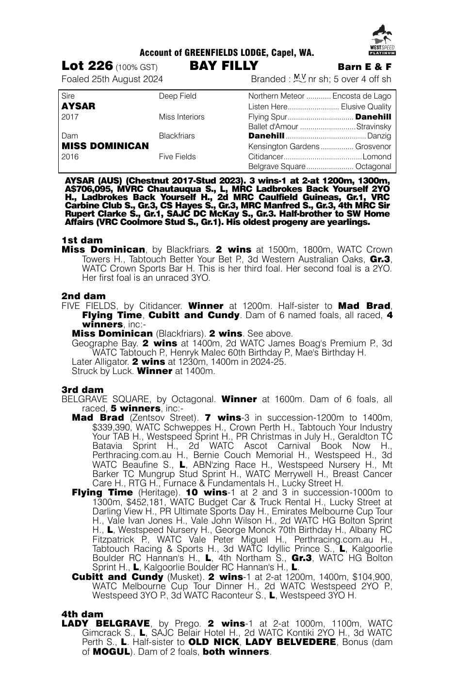 Pedigree - Lot 226