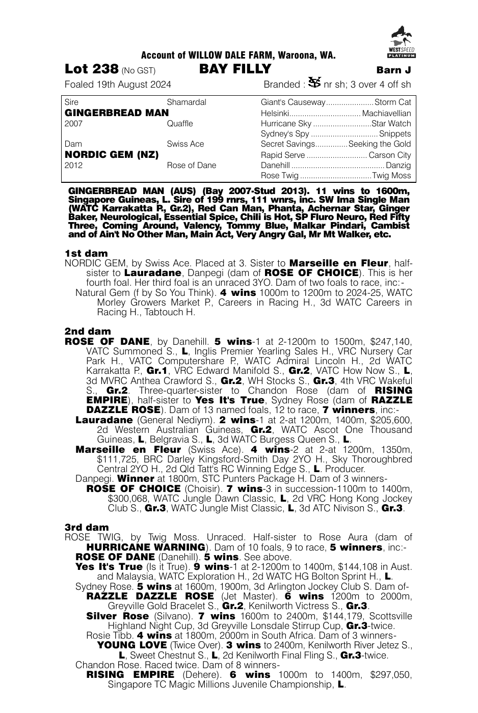 Pedigree - Lot 238