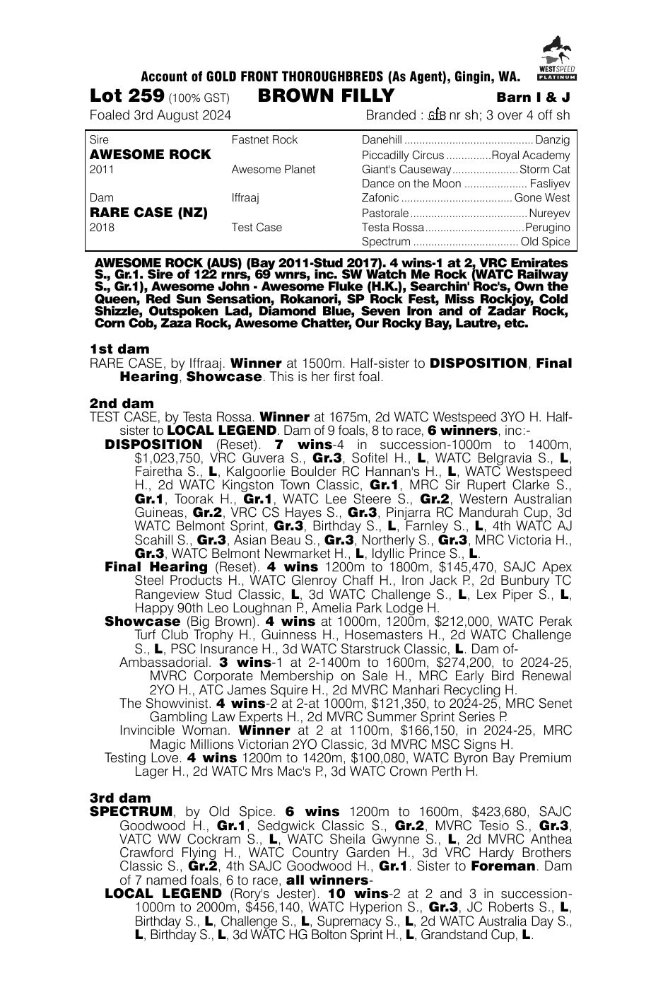 Pedigree - Lot 259