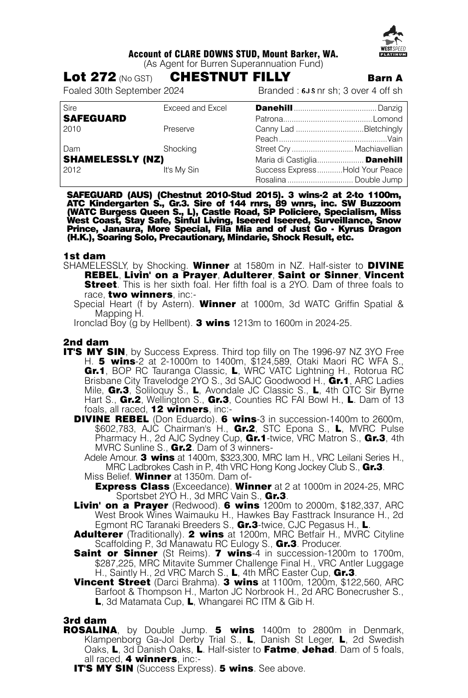 Pedigree - Lot 272