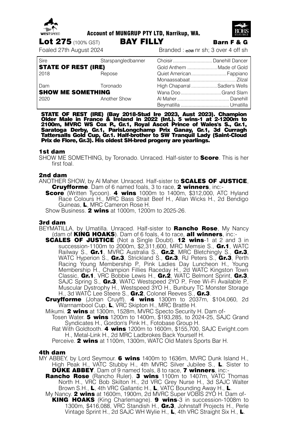 Pedigree - Lot 275