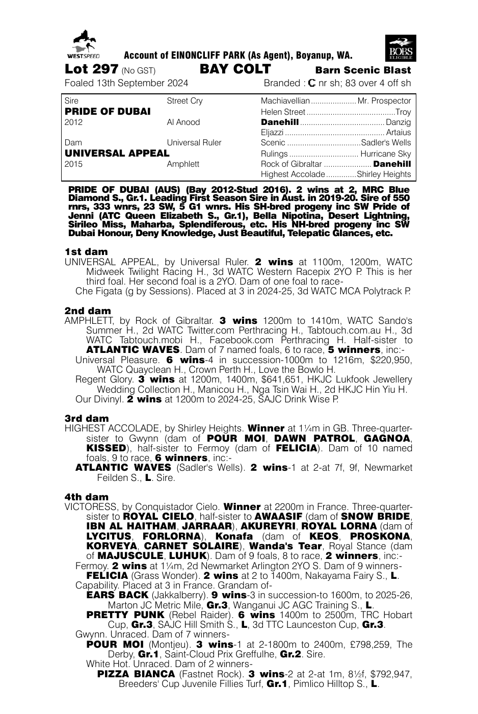 Pedigree - Lot 297