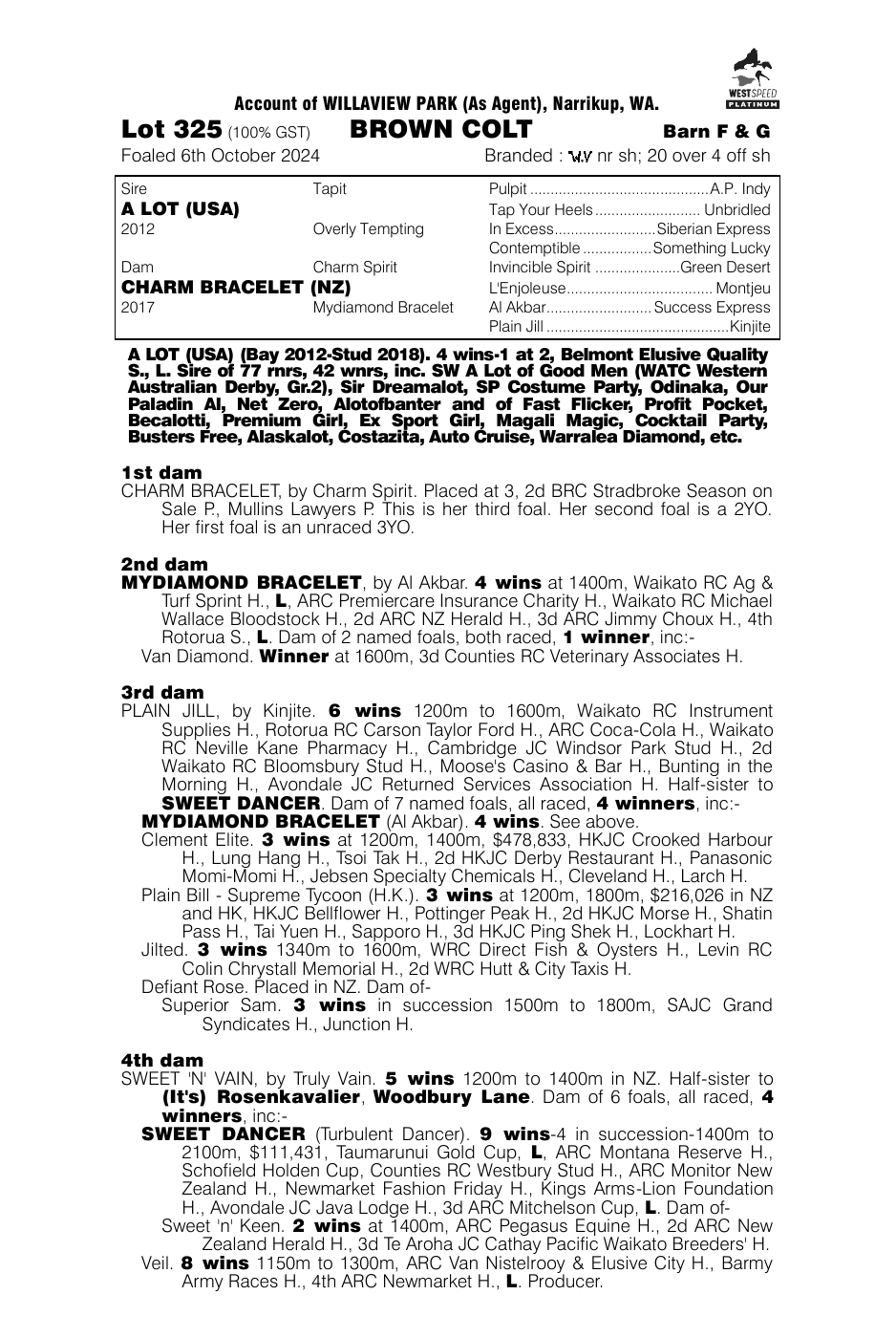 Pedigree - Lot 325