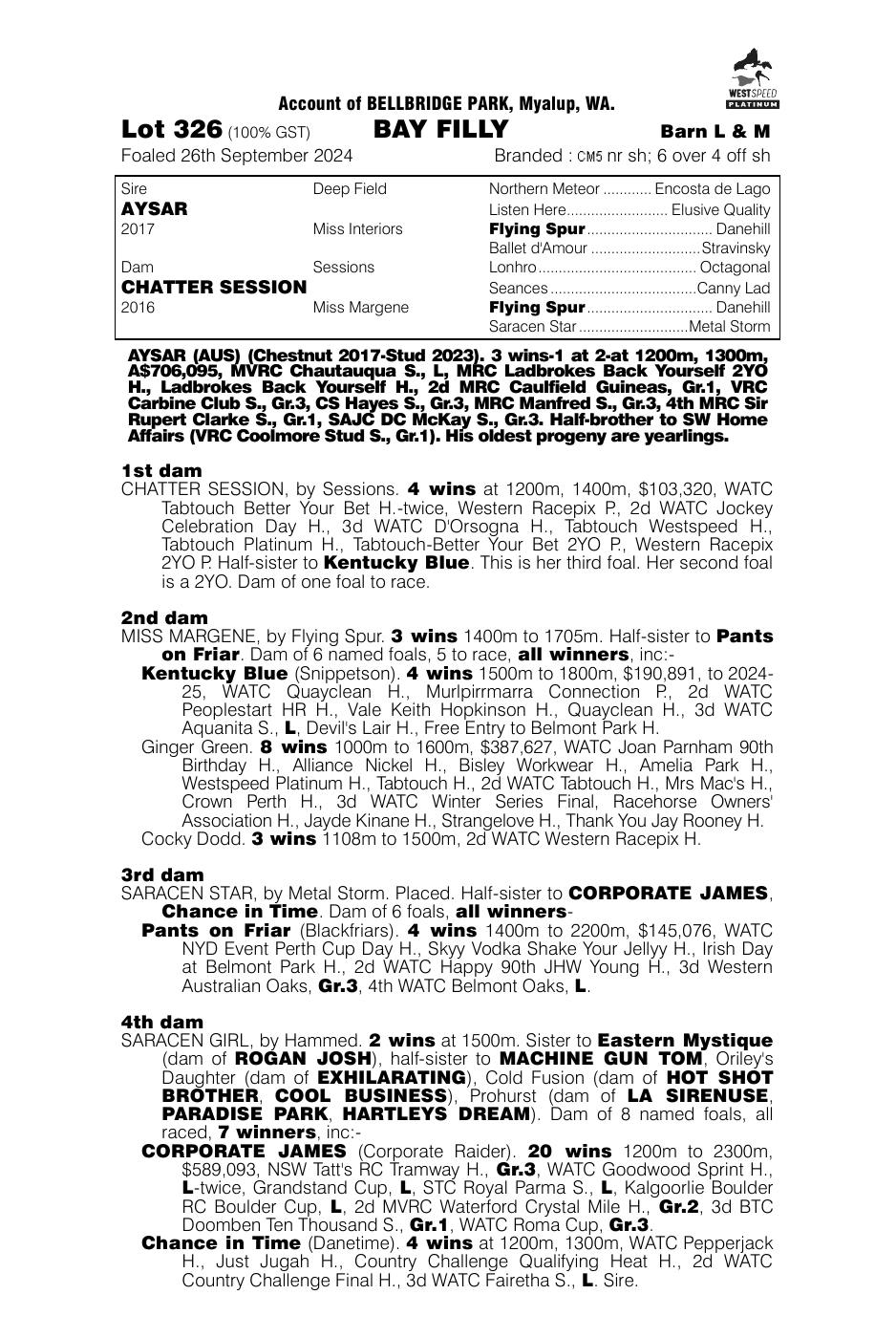 Pedigree - Lot 326