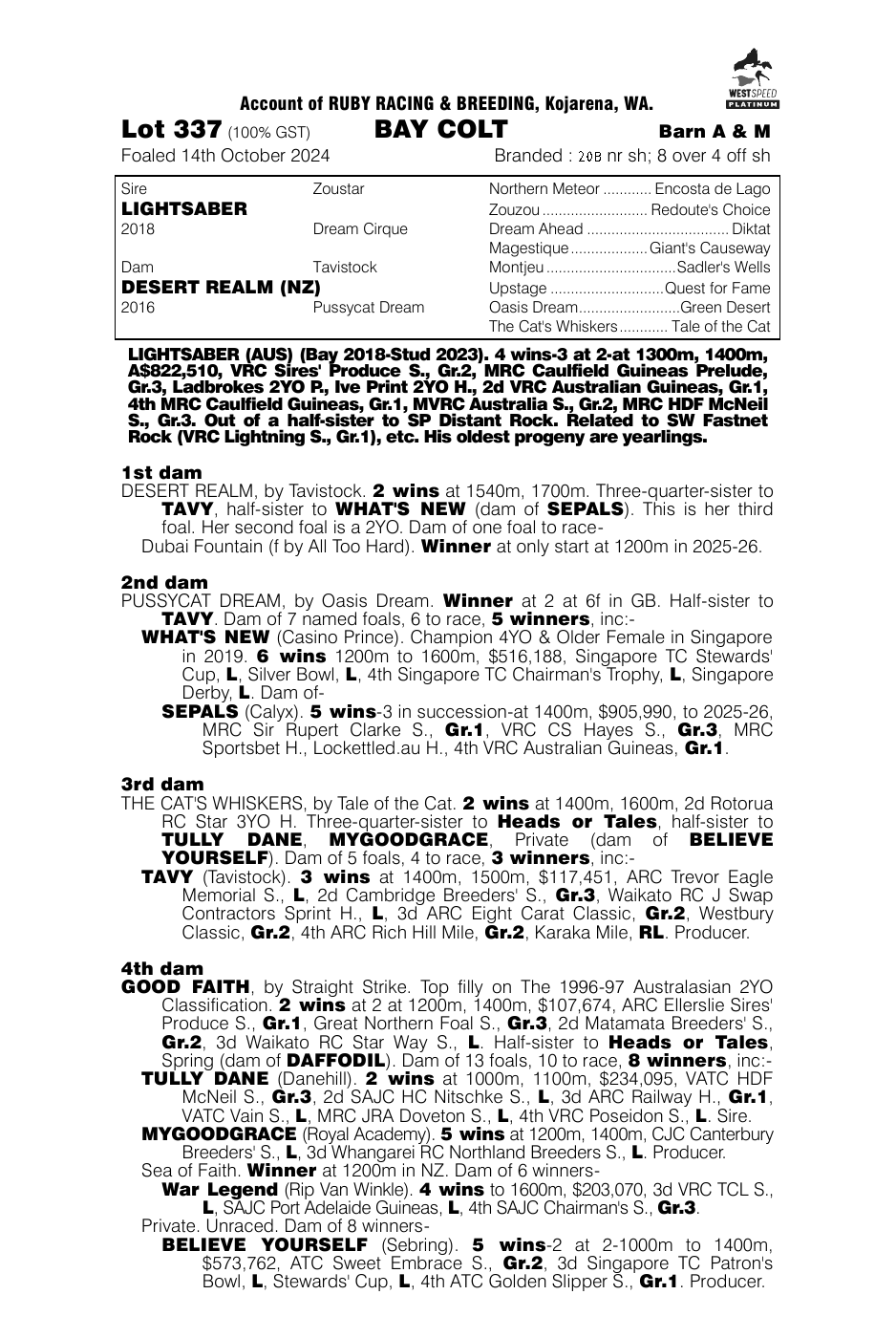 Pedigree - Lot 337