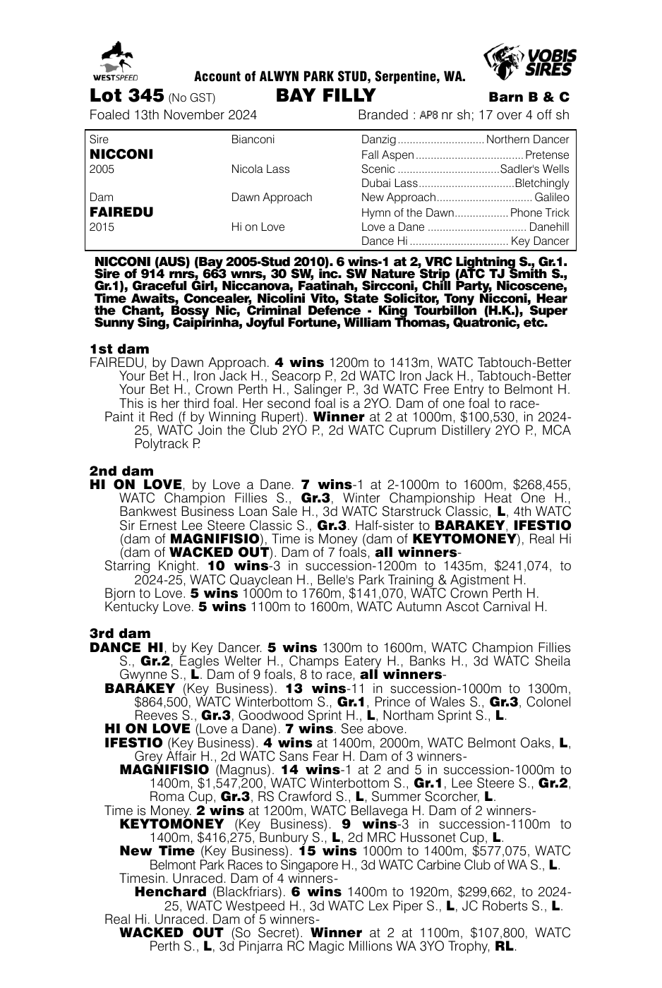 Pedigree - Lot 345