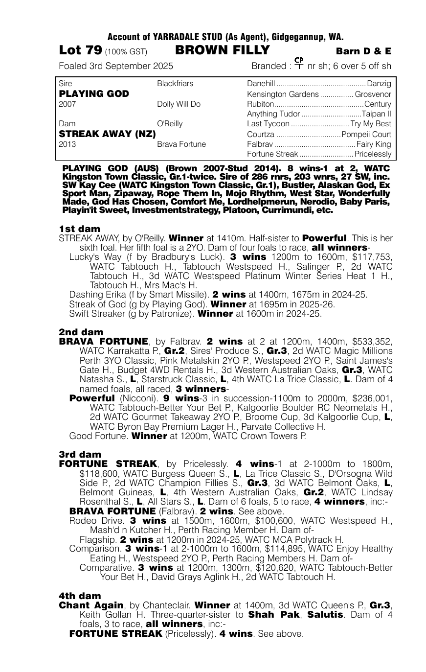 Pedigree - Lot 79