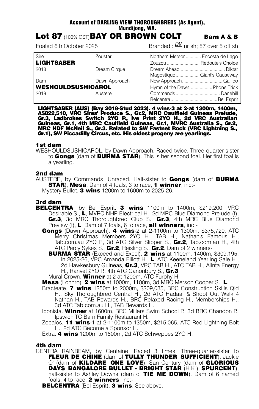 Pedigree - Lot 87