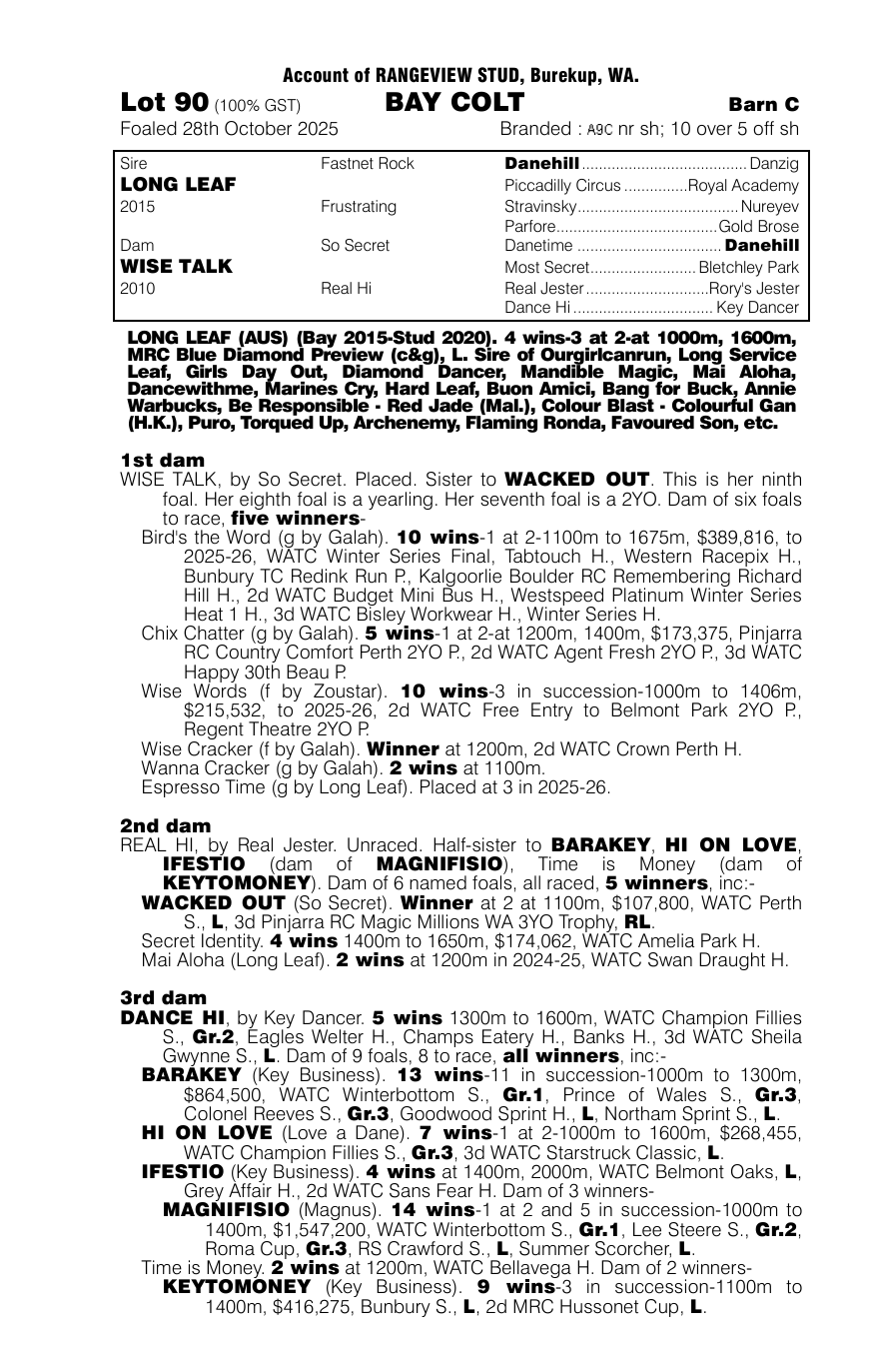Pedigree - Lot 90