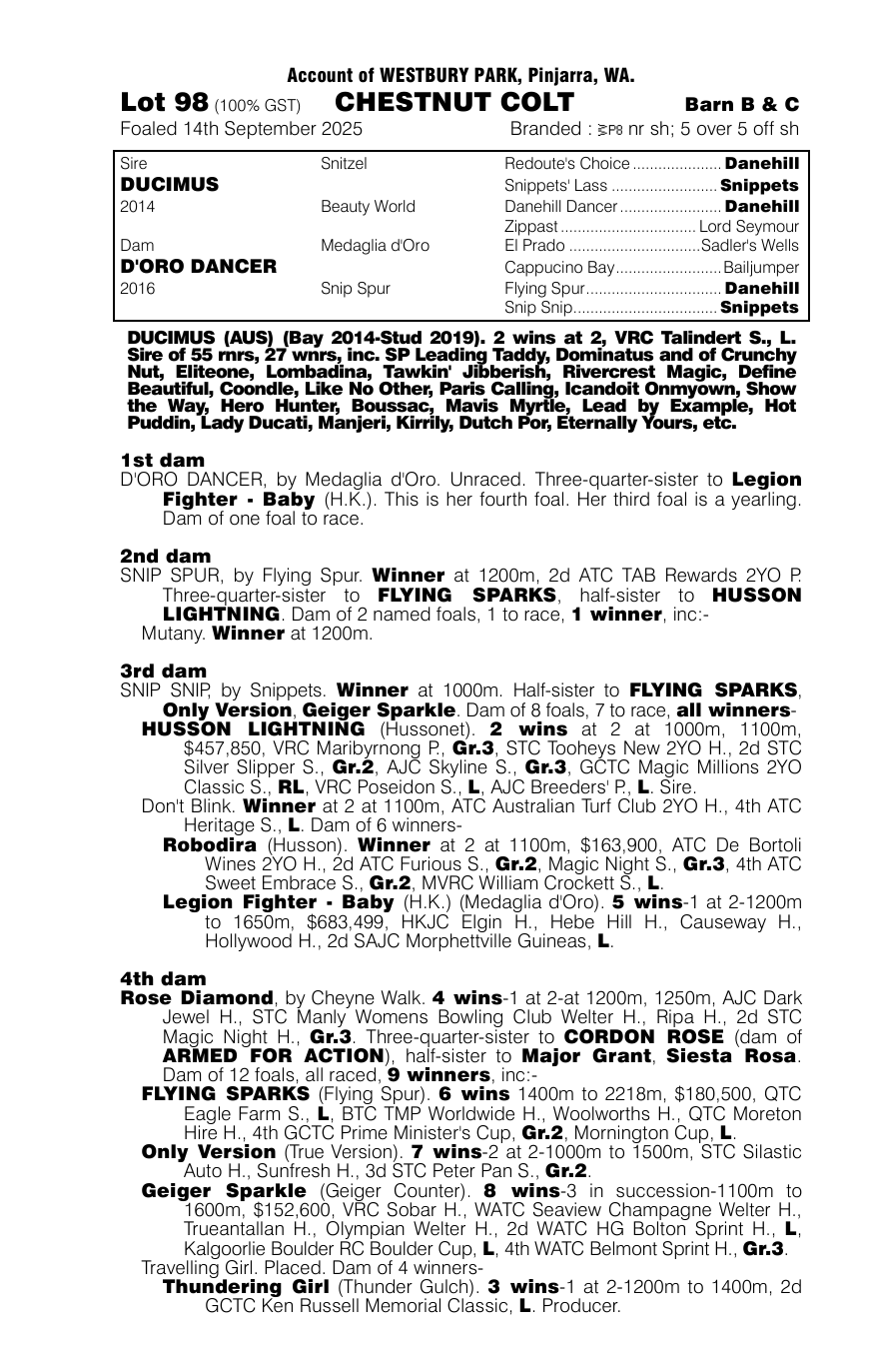 Pedigree - Lot 98