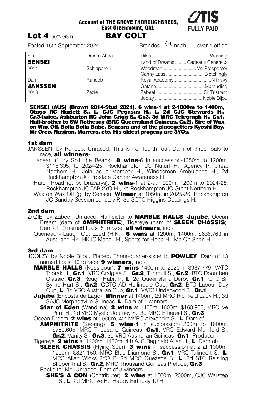 Pedigree - Lot 4