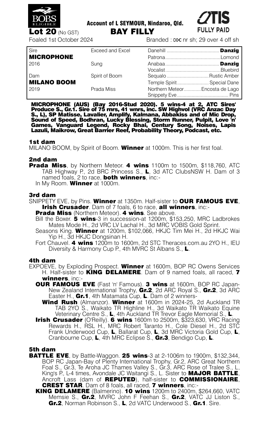 Pedigree - Lot 20
