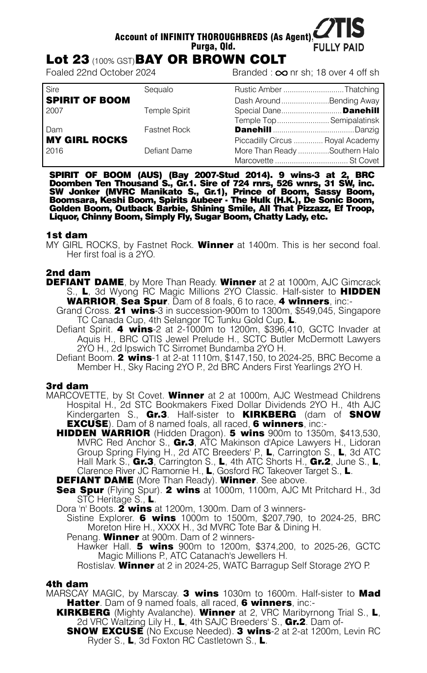 Pedigree - Lot 23
