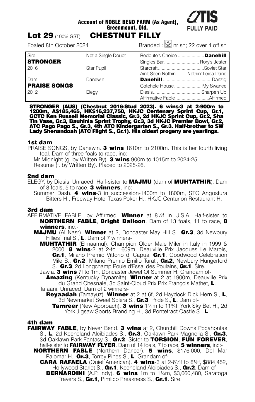 Pedigree - Lot 29