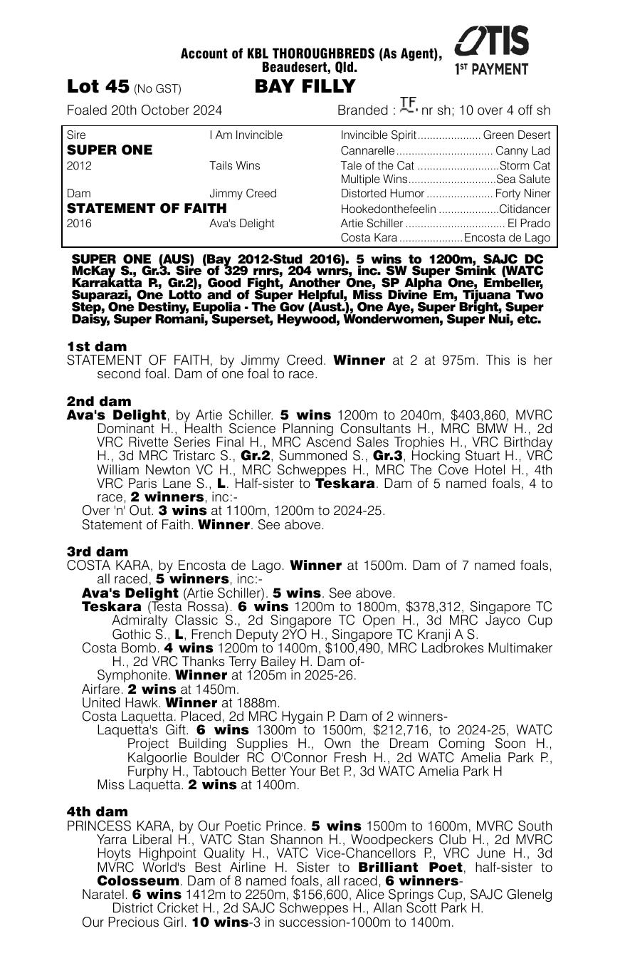 Pedigree - Lot 45
