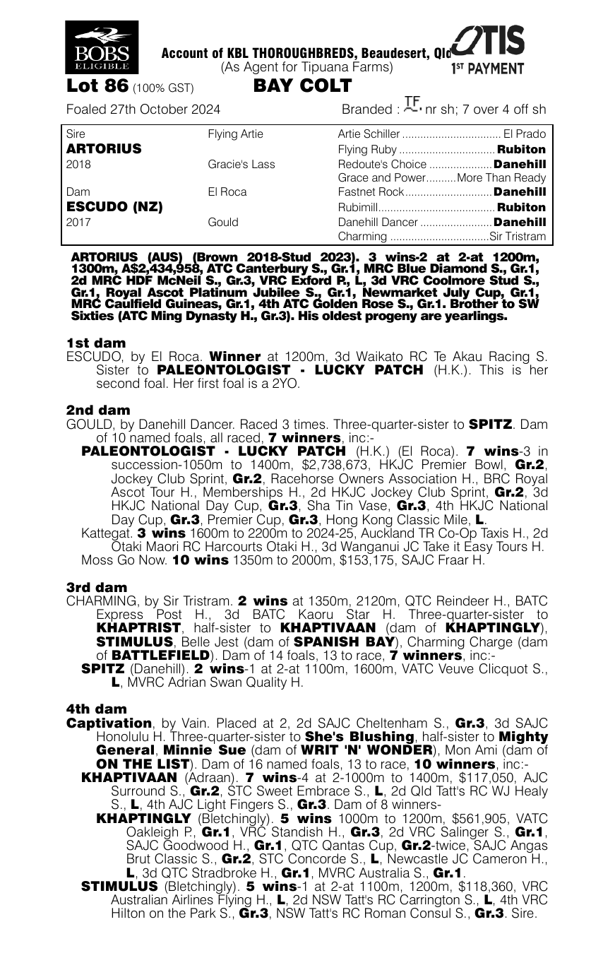 Pedigree - Lot 86