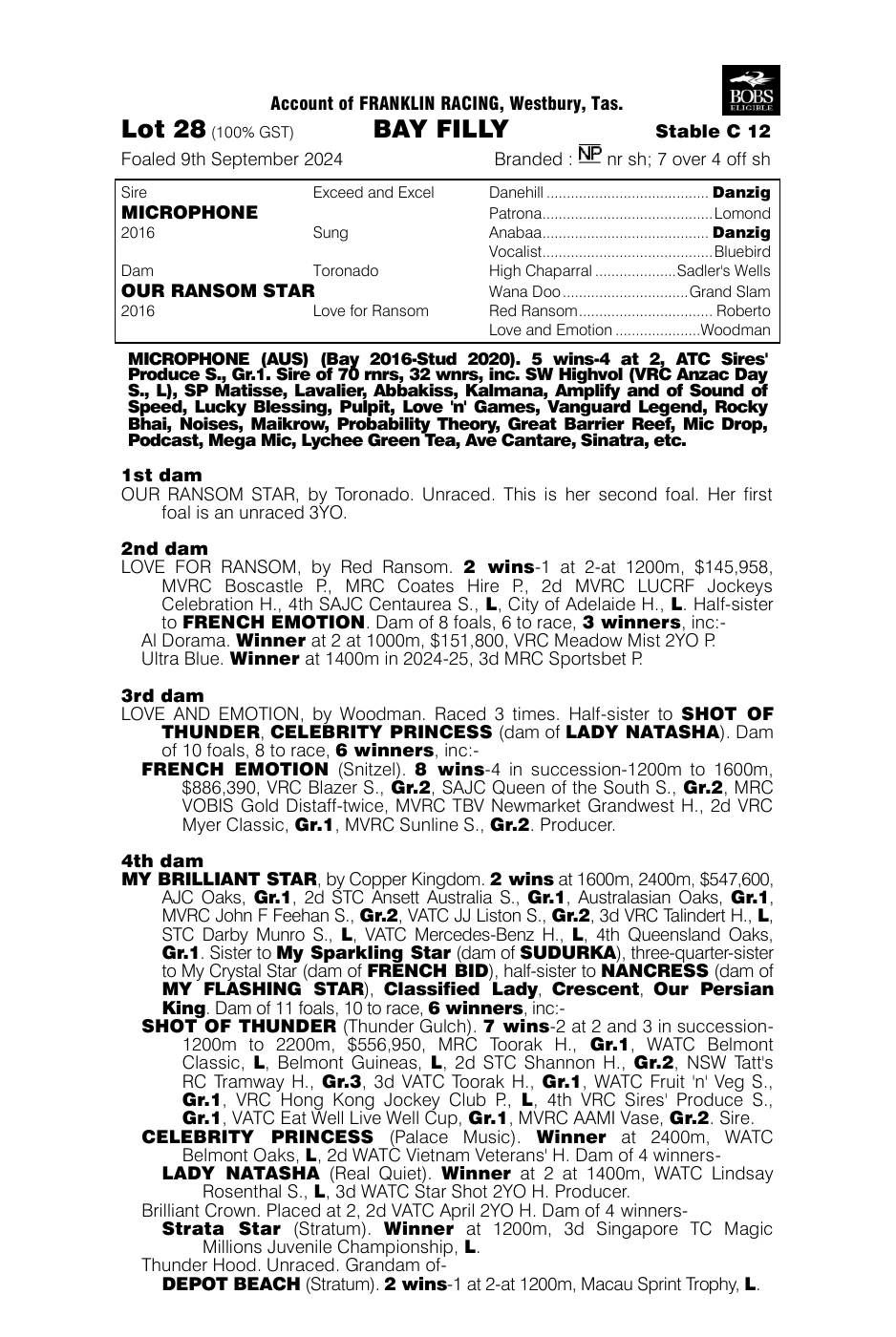 Pedigree - Lot 28