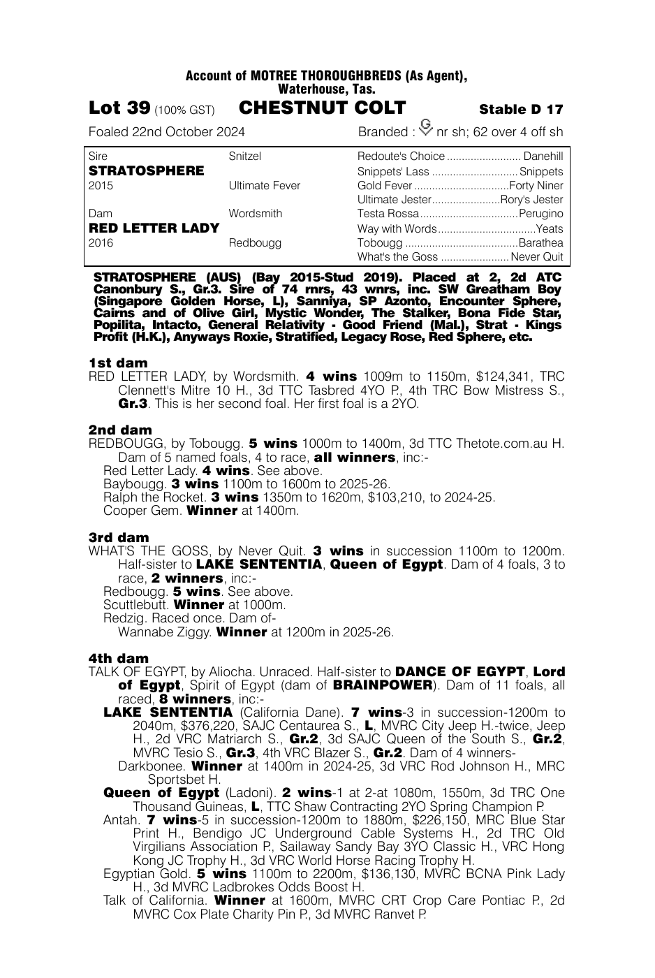 Pedigree - Lot 39