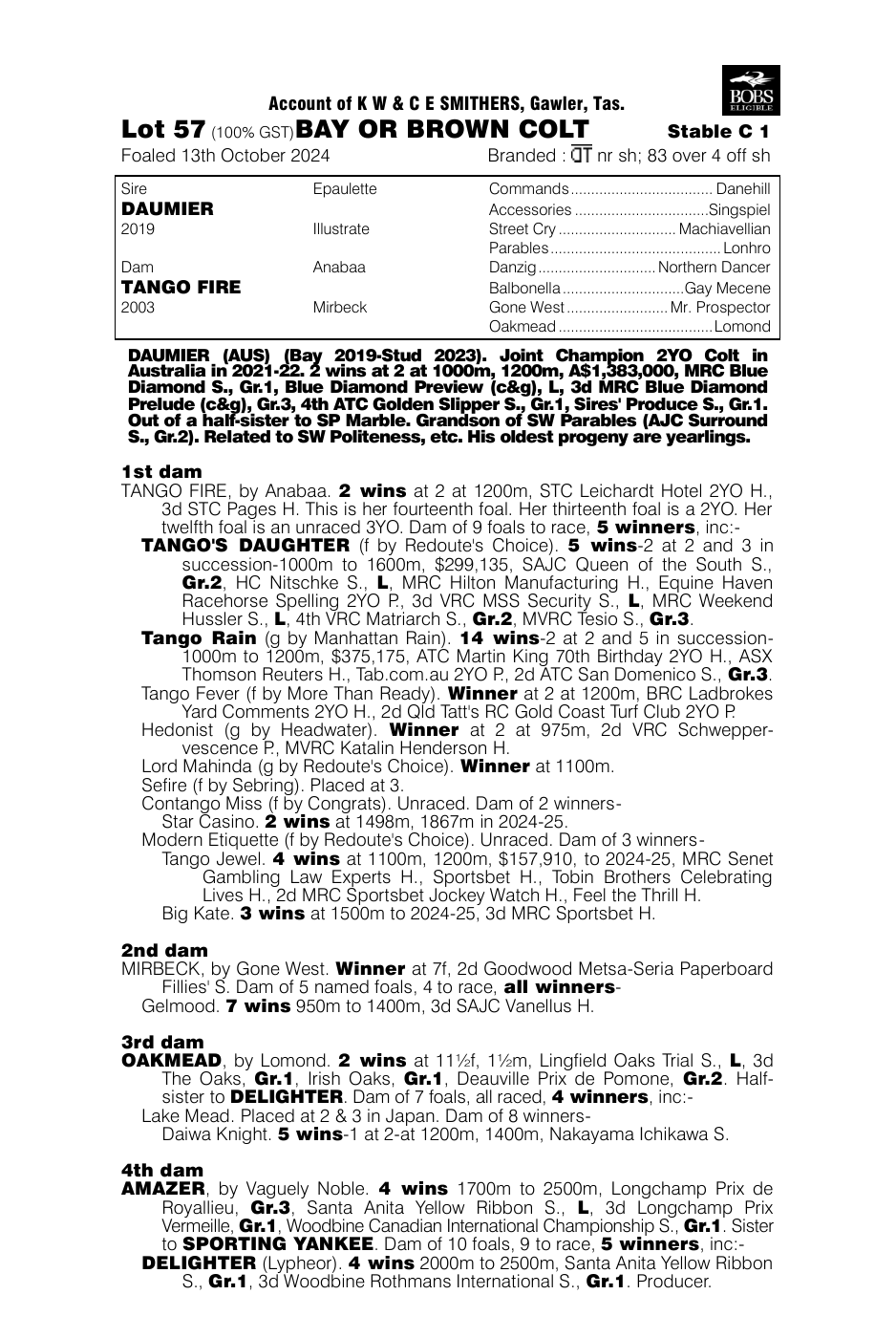 Pedigree - Lot 57
