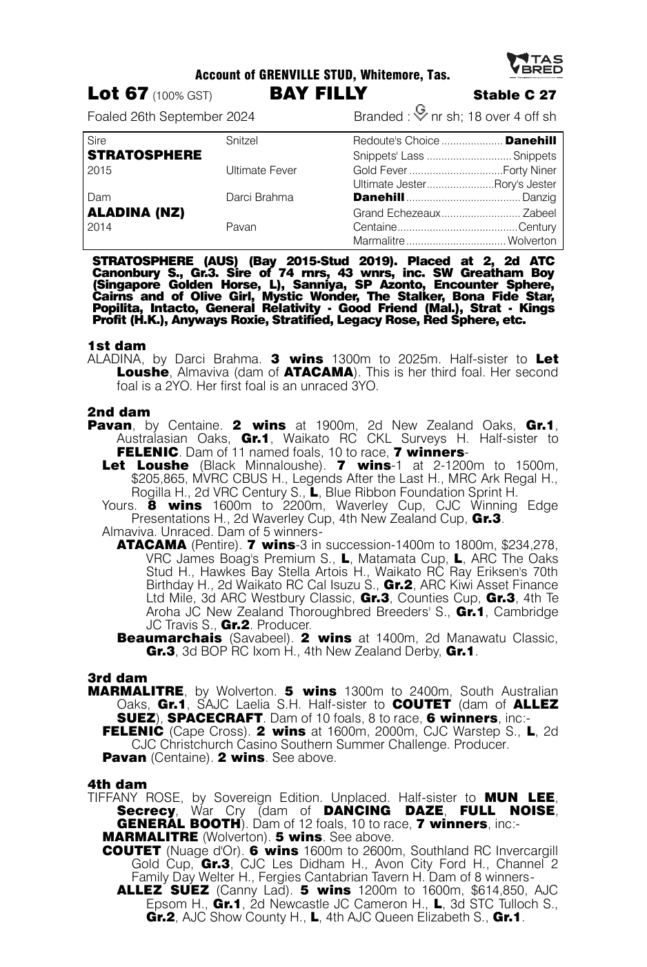Pedigree - Lot 67