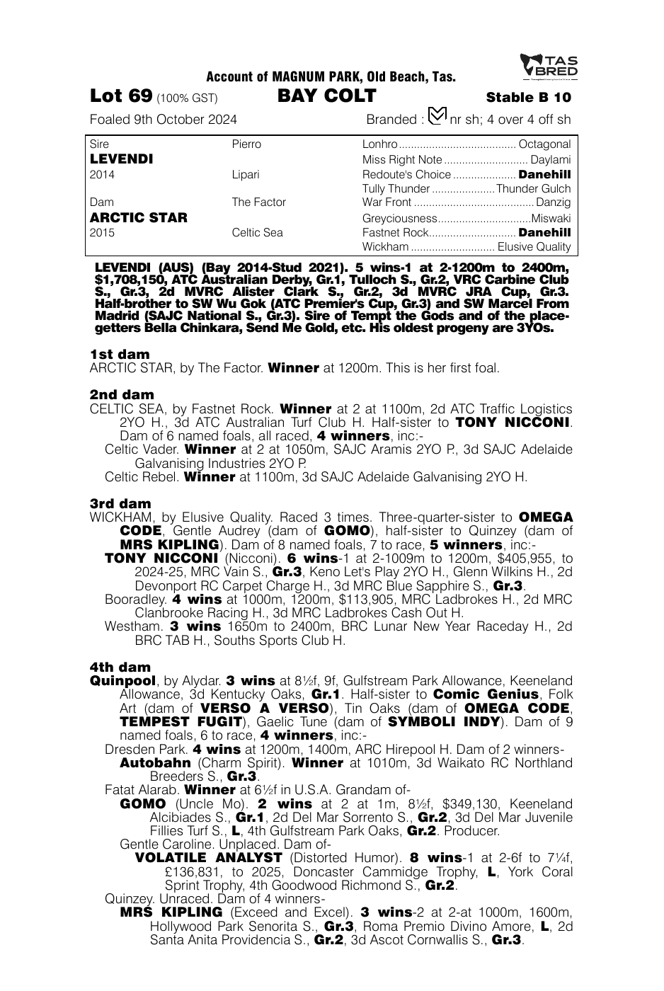 Pedigree - Lot 69