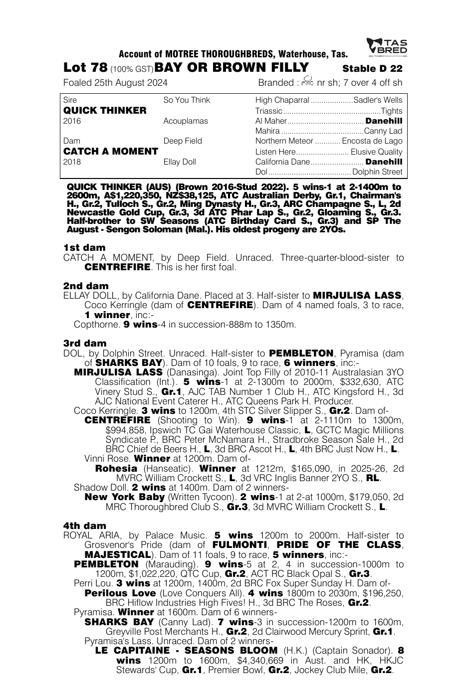 Pedigree - Lot 78