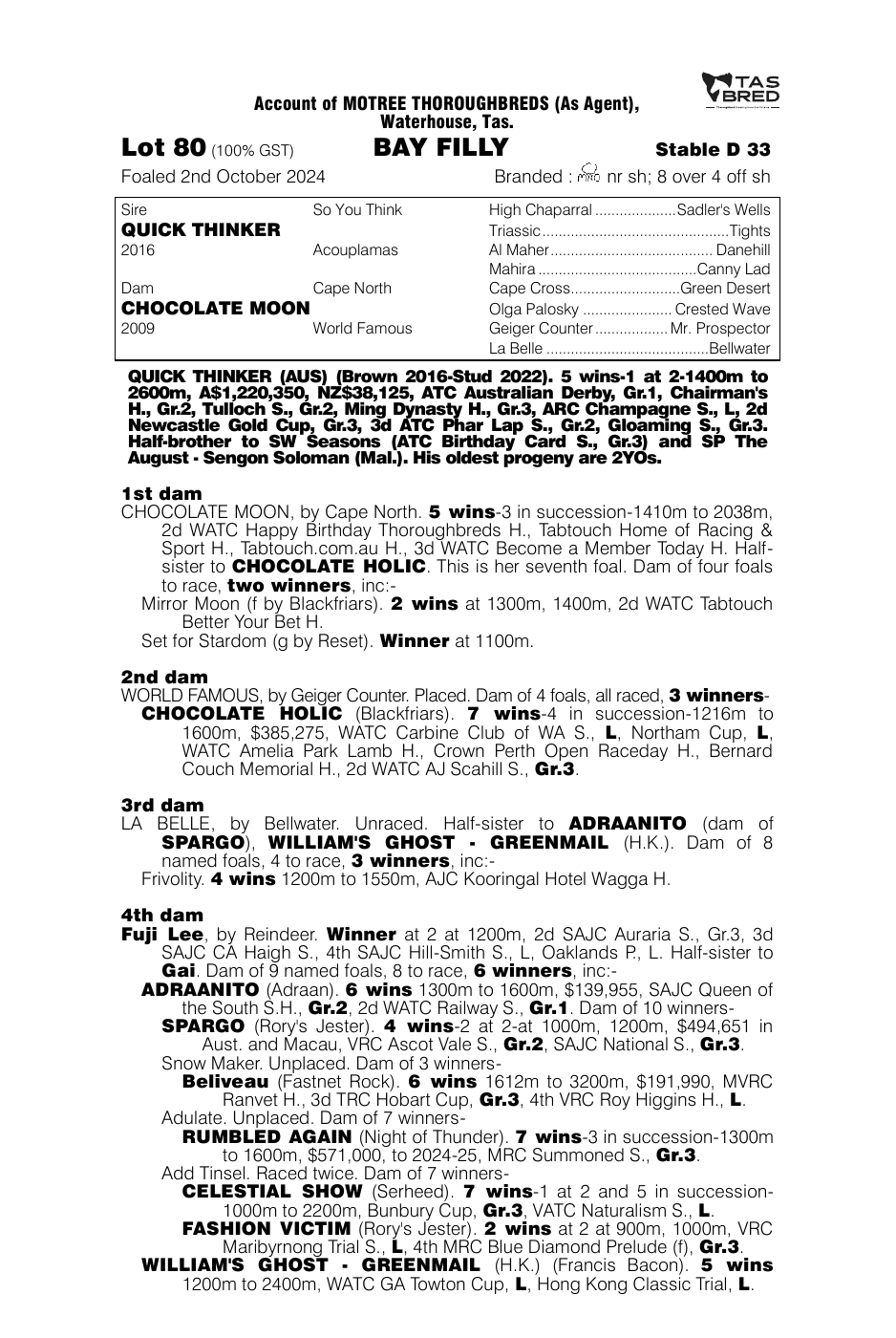 Pedigree - Lot 80