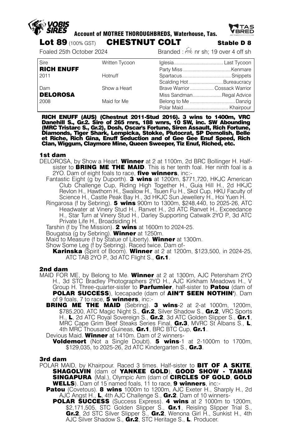Pedigree - Lot 89